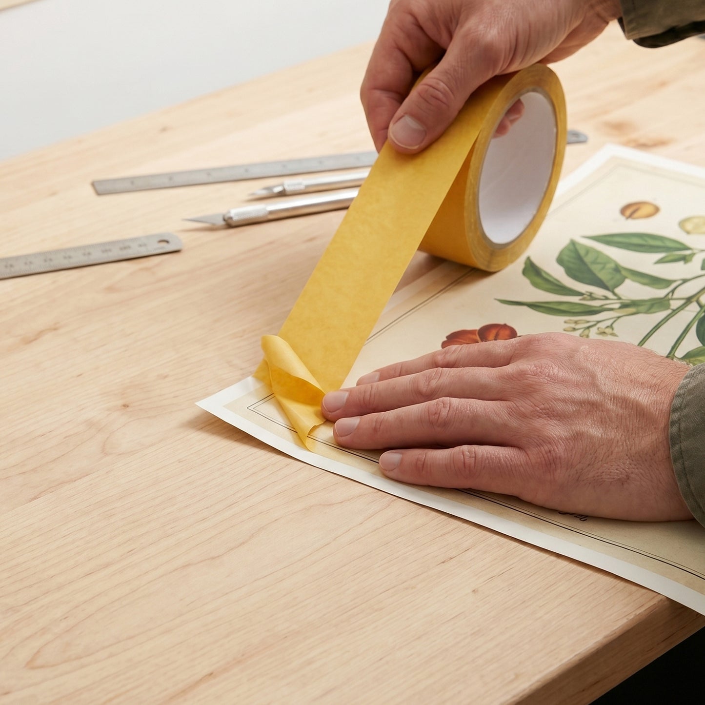 Cut sections of waterproof double-sided tape for projects