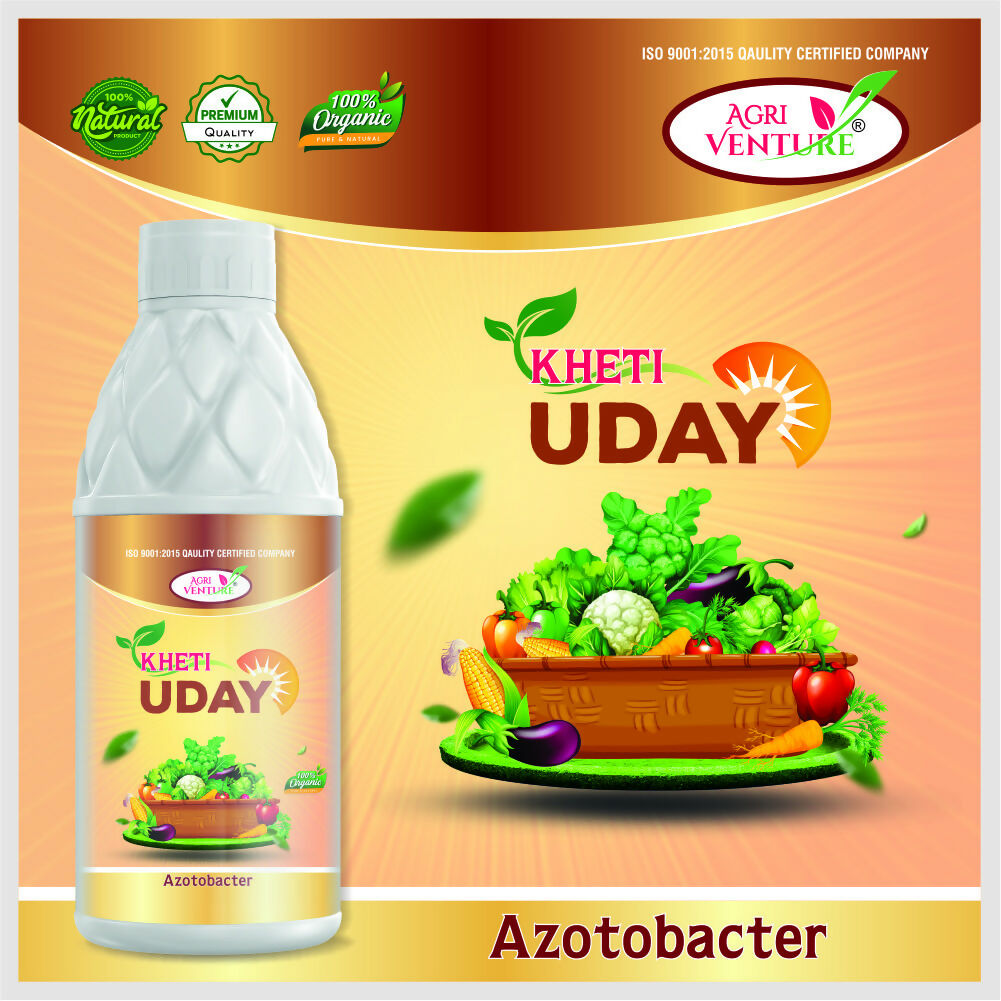 AgriVenture KHETI UDAY ( Azotobacter ) Ulmately Boost Up Biological Nitrogen Fixaon Bactericide Organic Product BIO FIRTILIZERS (1Ltr)