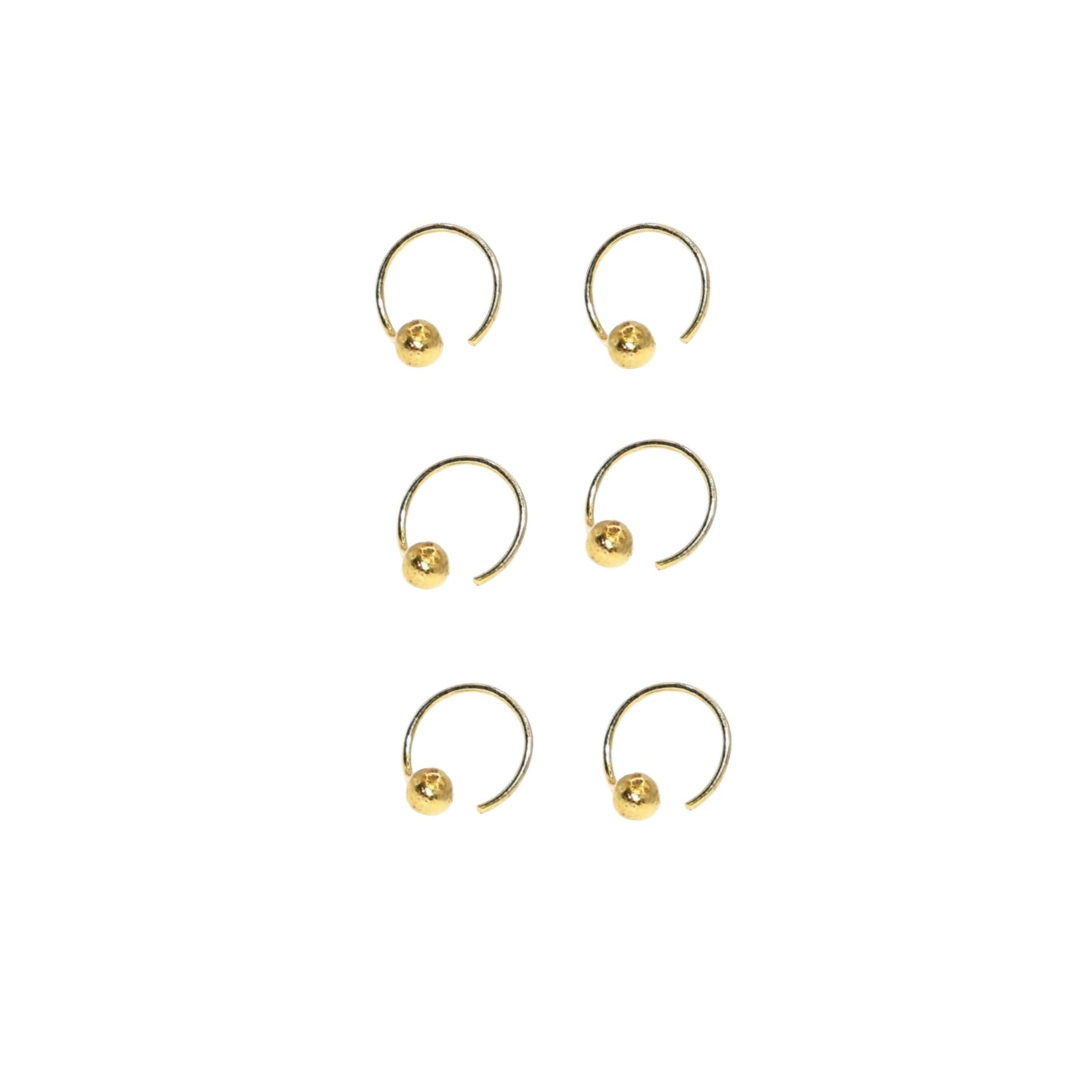 Gold Ball Nose Stud Nosering Laung Koka Nathni combo pack of 6 for women and girls