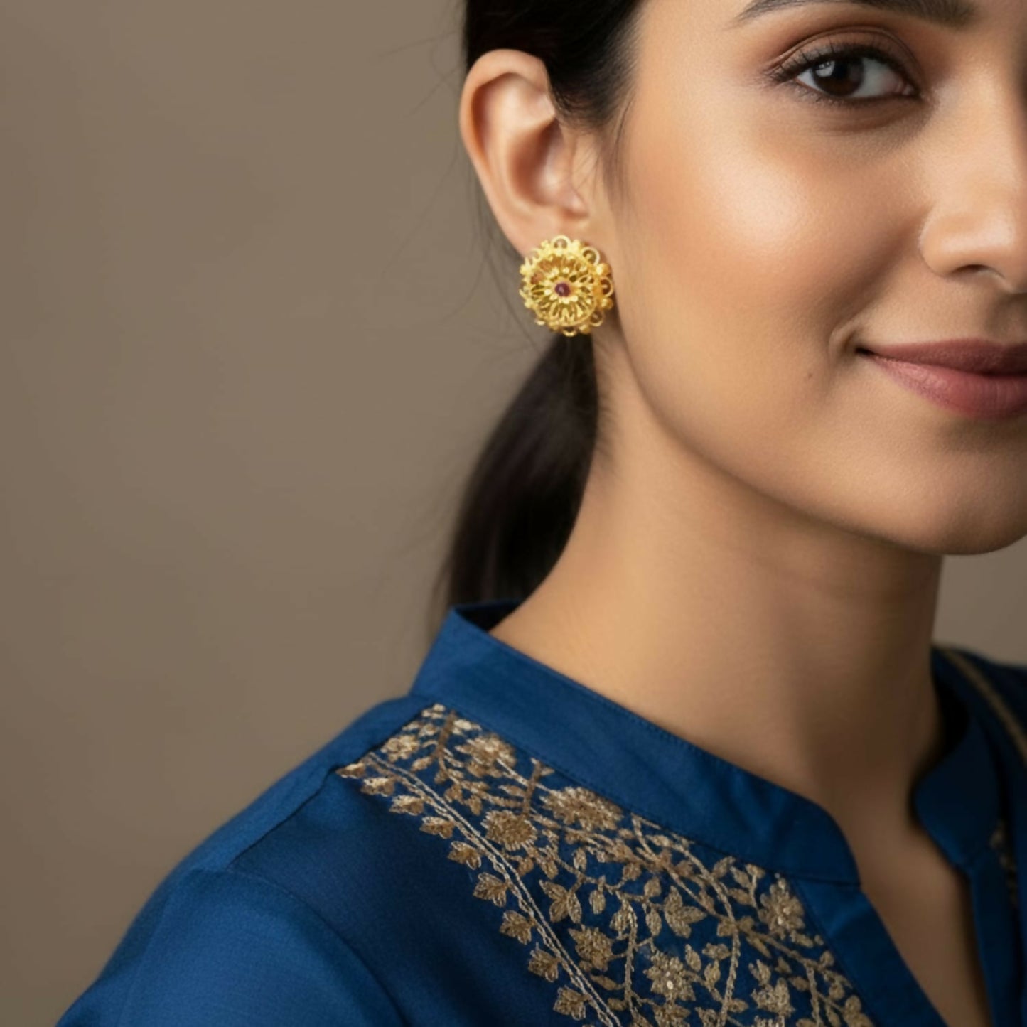 Party Wear Golden Jhumki | Elegant Ethnic Earrings for Girls