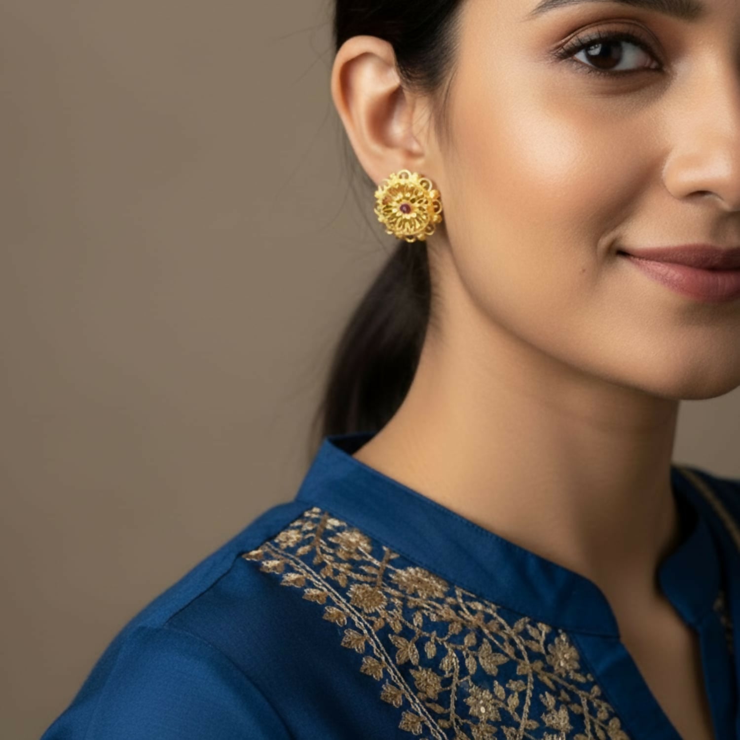 Party Wear Golden Jhumki | Elegant Ethnic Earrings for Girls