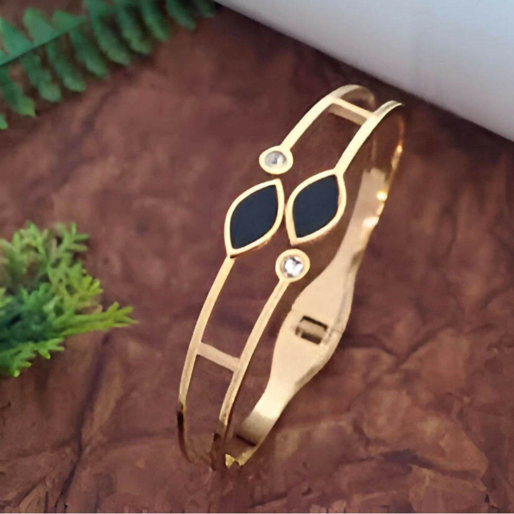 Stainless Steel Gold Plated Kada Bracelet For Girls And Women