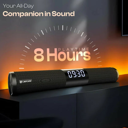 Lapcare Wireless Bluetooth Speaker with Digital Clock Display and Portable Design