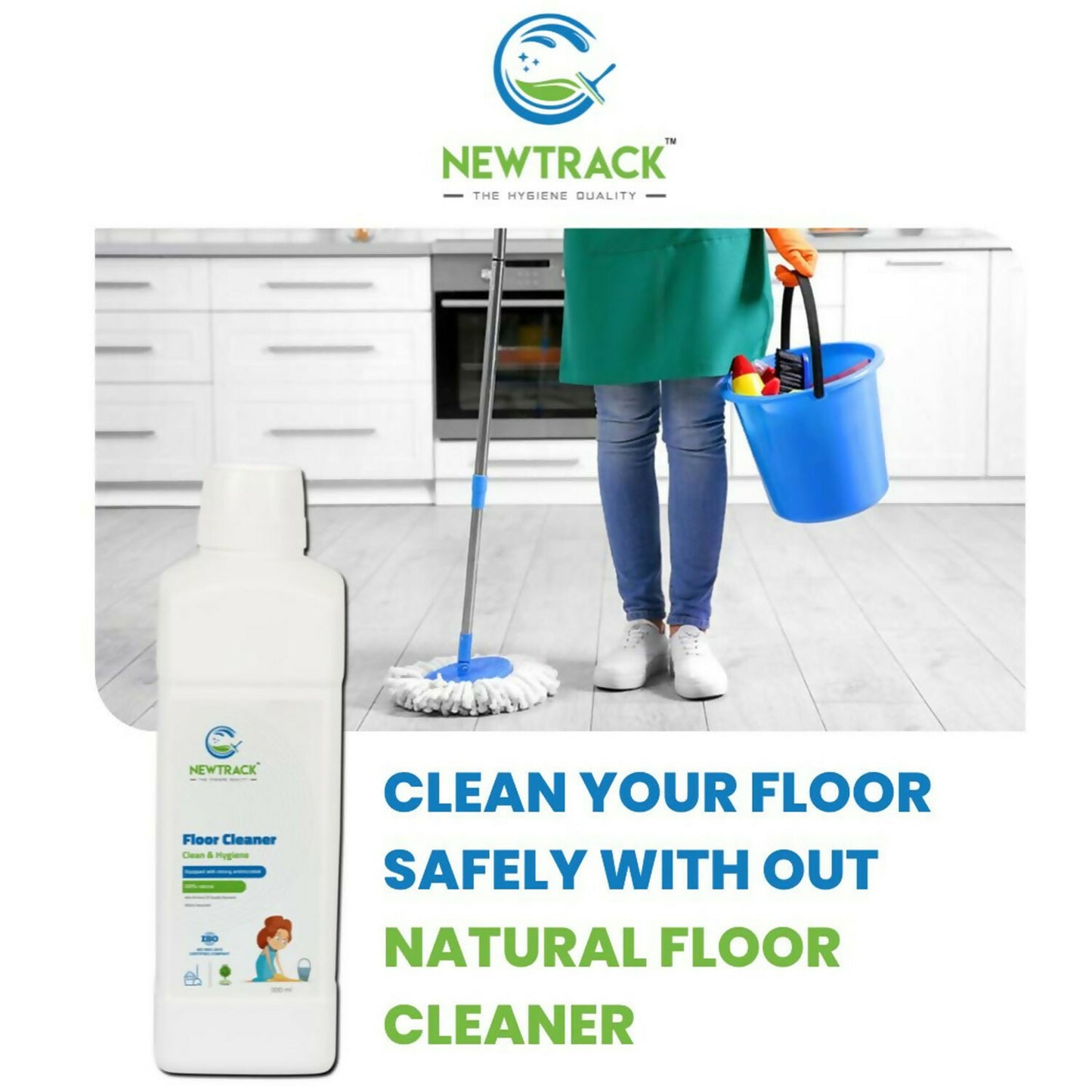 Using floor cleaner liquid to mop residential floor