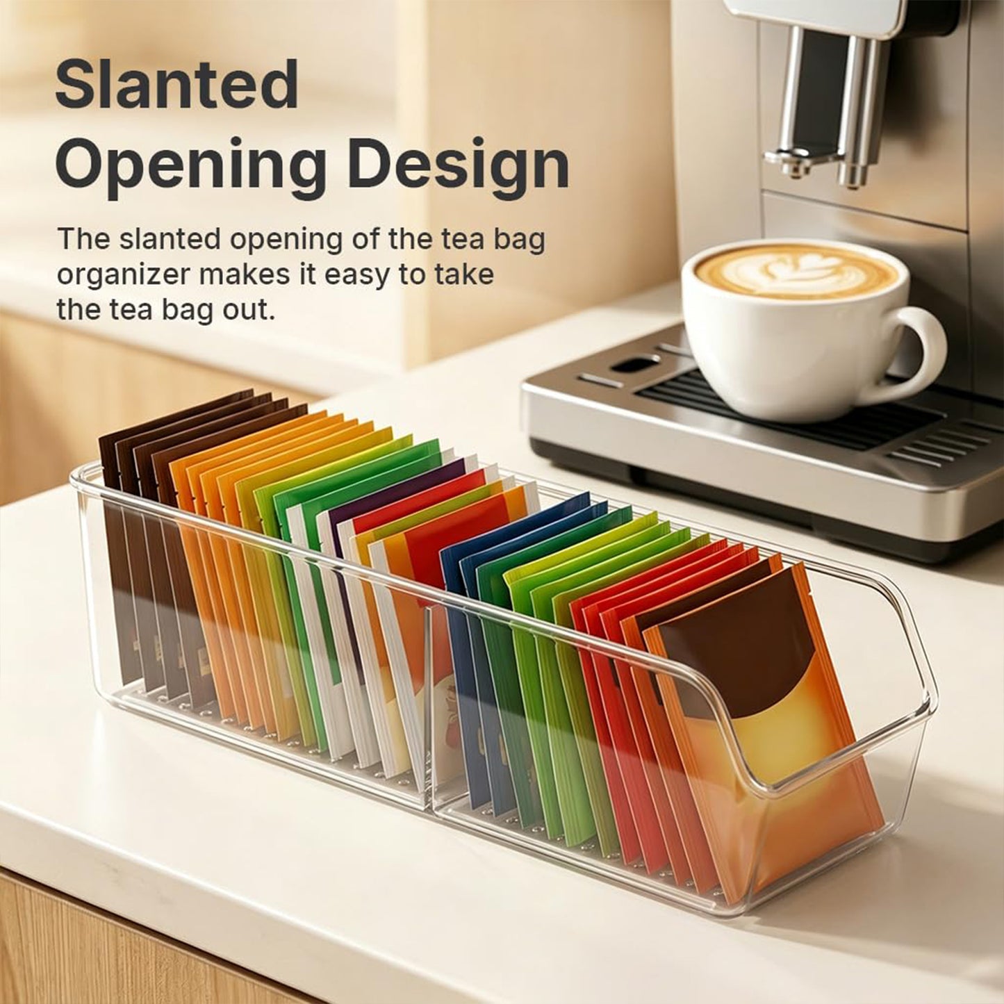 Transparent plastic tea bag storage organizer 3