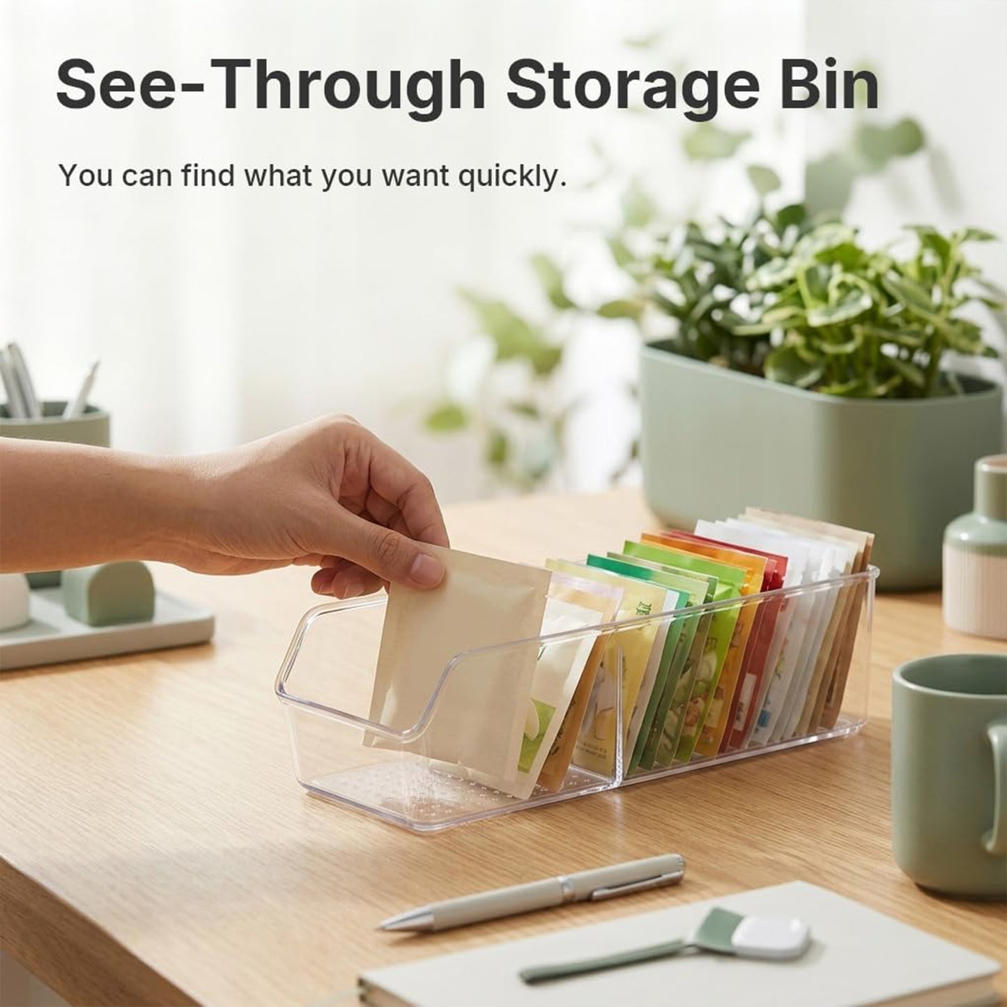 Transparent plastic tea bag storage organizer 4