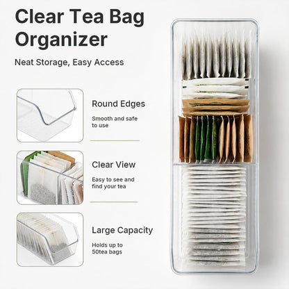 Transparent plastic tea bag storage organizer 6