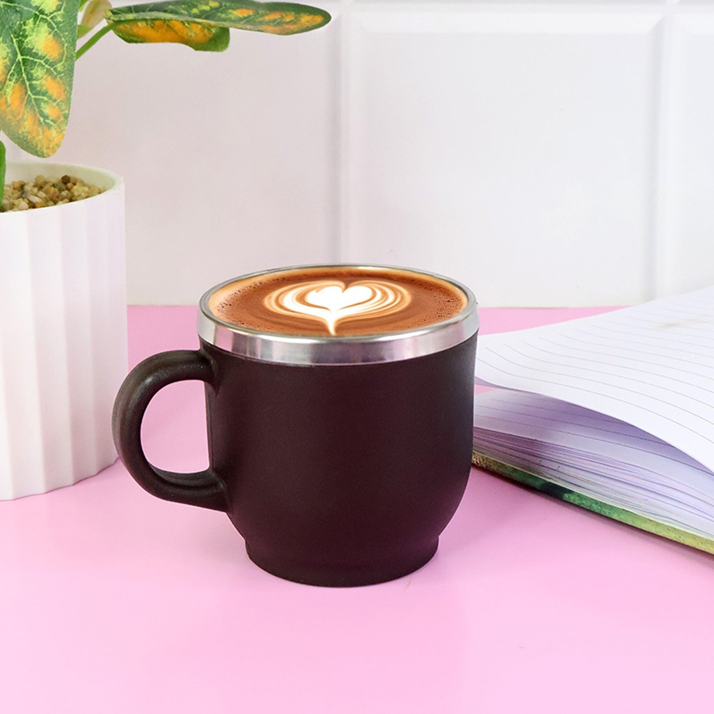 Apex Premium Double Wall Stainless Steel Cappuccino Mug Gift Set (6 Pc / 100 ML)