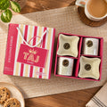 Ceramic Tea Cup Set – 4 Pcs with Snack Bowls | NG