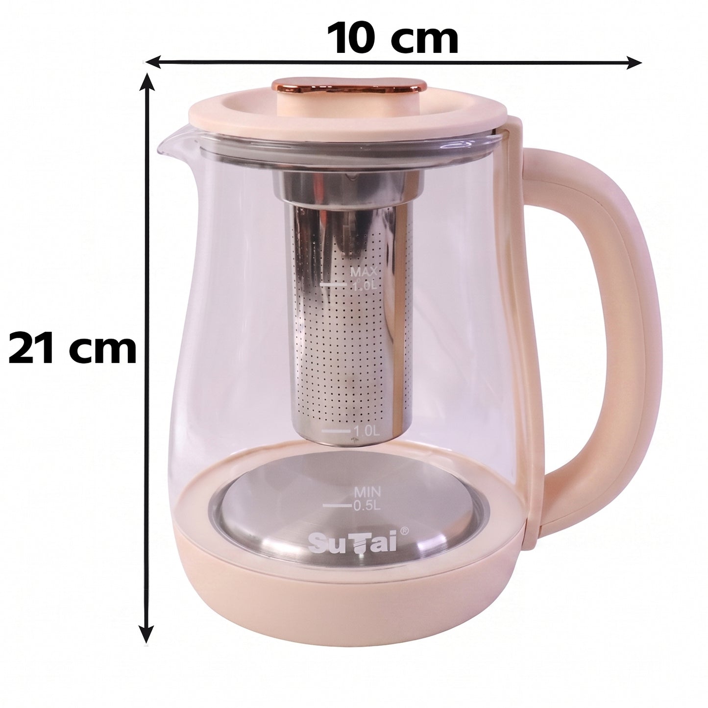 Suta Electric Glass Kettle 2.3L Tea Maker with Infuser and Temperature Control (1 Pc)