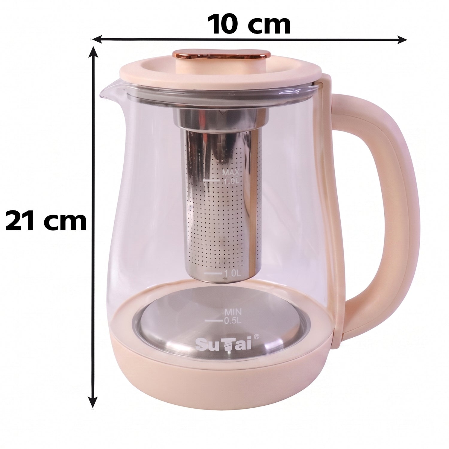 Suta Electric Glass Kettle 2.3L Tea Maker with Infuser and Temperature Control (1 Pc)