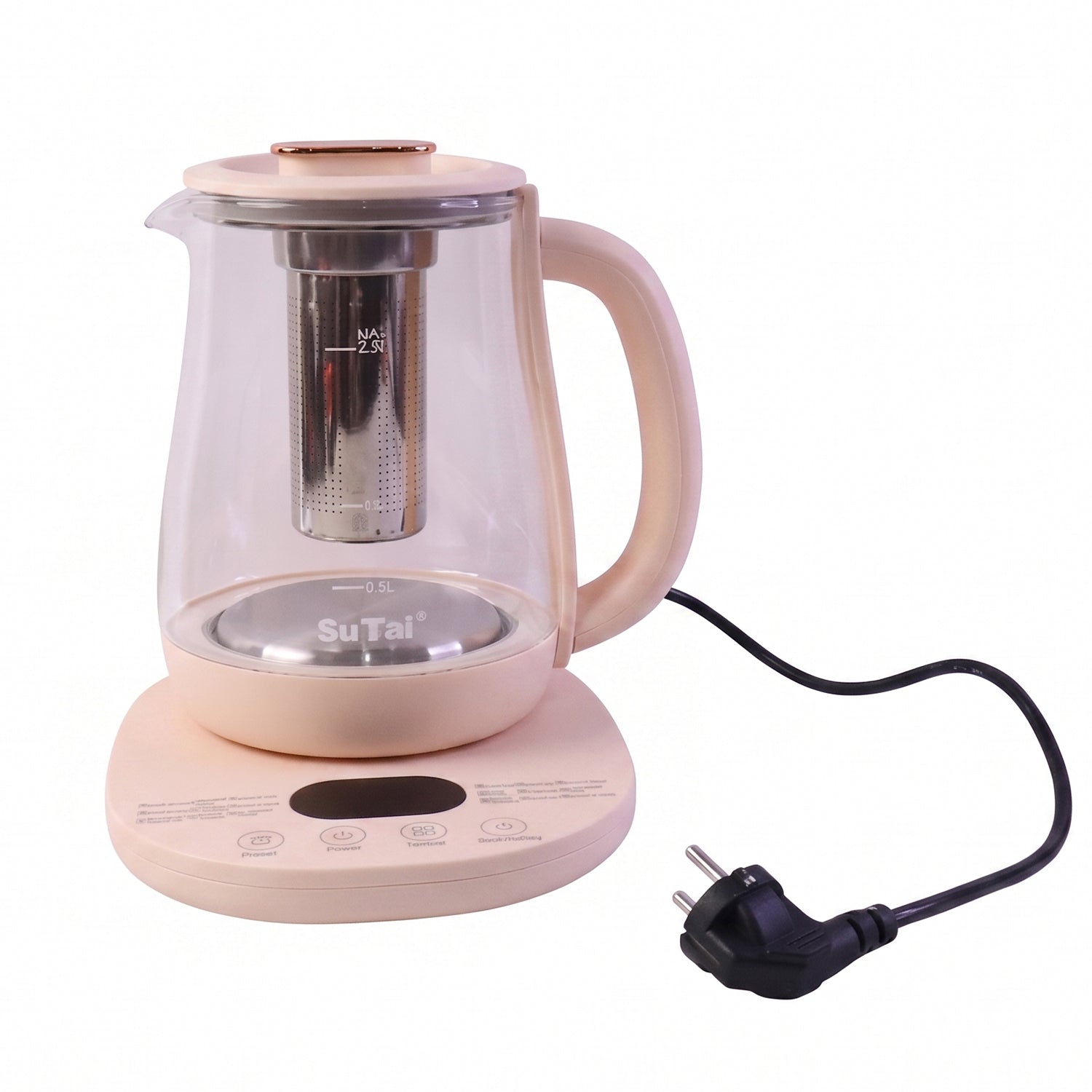 Suta Electric Glass Kettle 2.3L Tea Maker with Infuser and Temperature Control (1 Pc)
