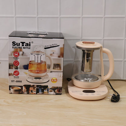 Suta Electric Glass Kettle 2.3L Tea Maker with Infuser and Temperature Control (1 Pc)