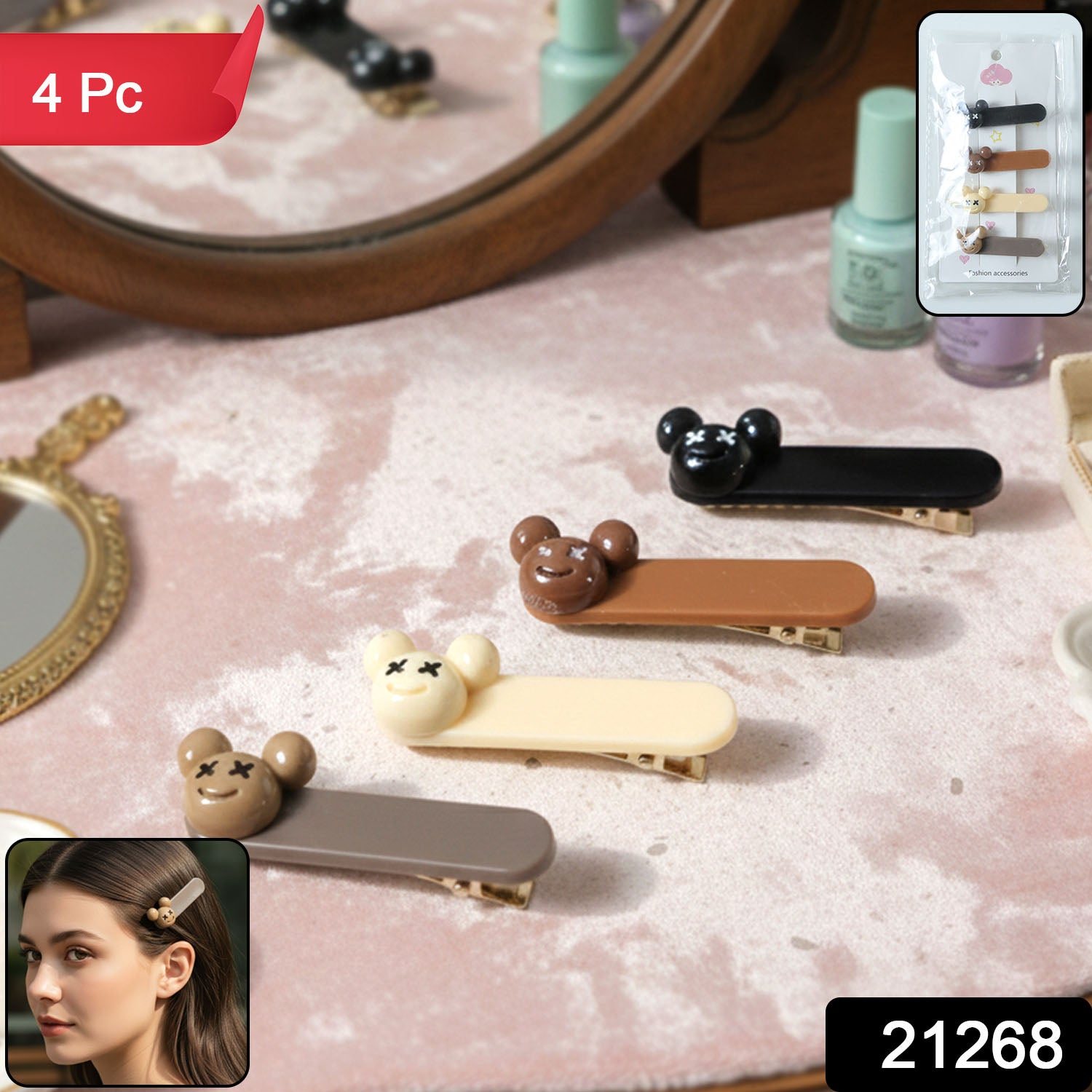 Cute cartoon bear hair clips