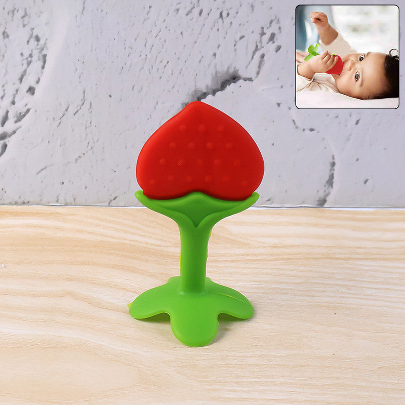 Strawberry-Shaped Silicone Teether for Babies – BPA-Free, Safe and Soft