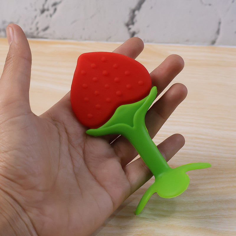 Strawberry-Shaped Silicone Teether for Babies – BPA-Free, Safe and Soft