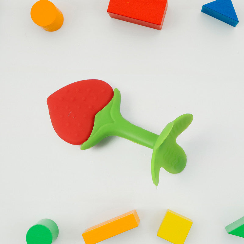 Strawberry-Shaped Silicone Teether for Babies – BPA-Free, Safe and Soft