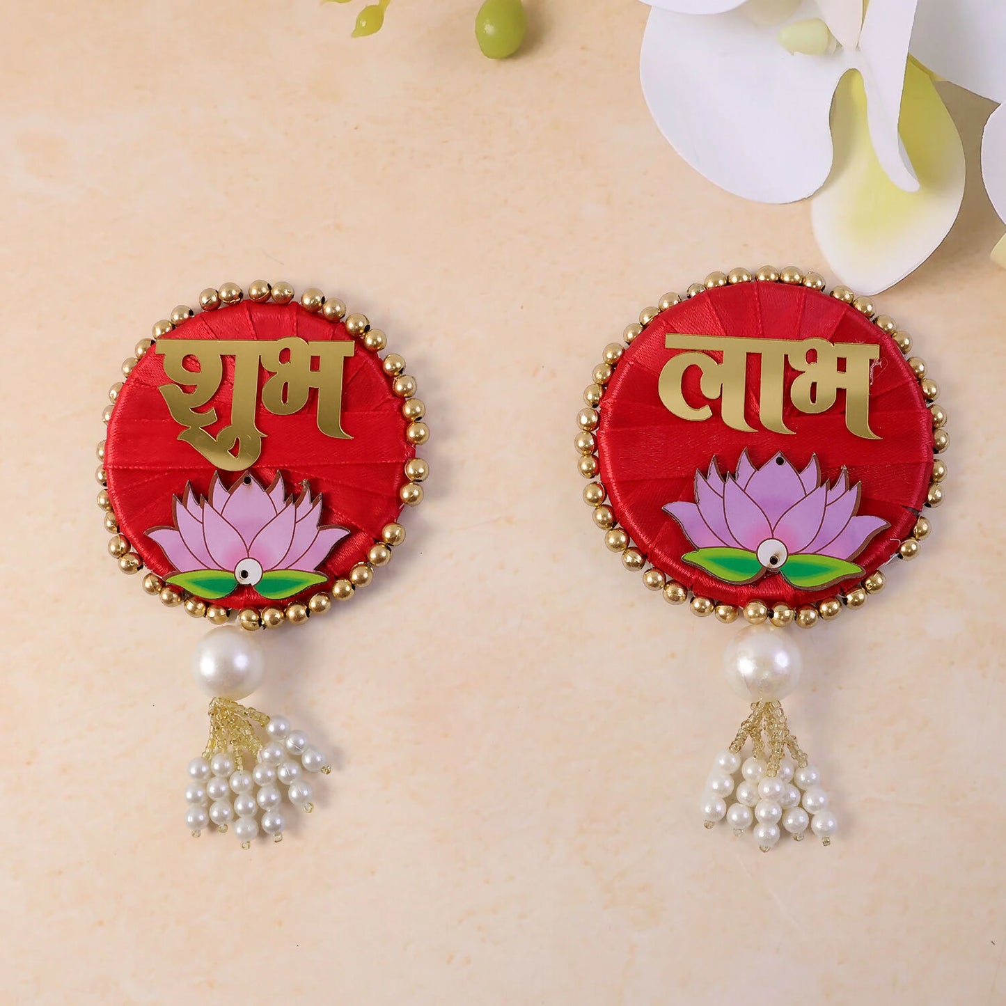 Shubh Labh Door Hanging | Premium Satin with Latkan