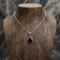 Elegant Rose Gold-Tone Necklace with Black Teardrop Pendant for Everyday Styling