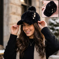 Winter Fur Cap for Women – Stylish & Cozy Warmth with Pom Pom