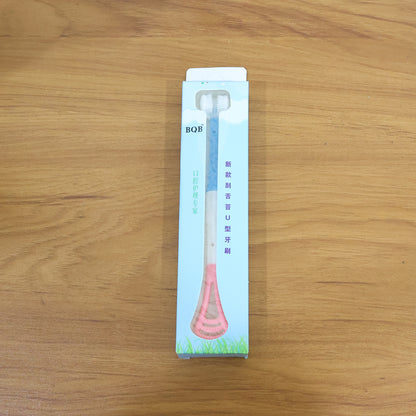 2-in-1 Baby Tongue Cleaner and Oral Massager Stick with Soft Silicone Brush Head