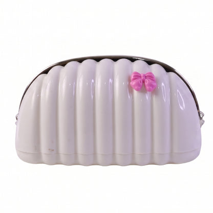 Cute clam shell style tissue box holder with pink bow
