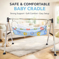 Stainless Steel Baby Hammock Cradle with Foldable Stand ComfortNest Design (5 kg)