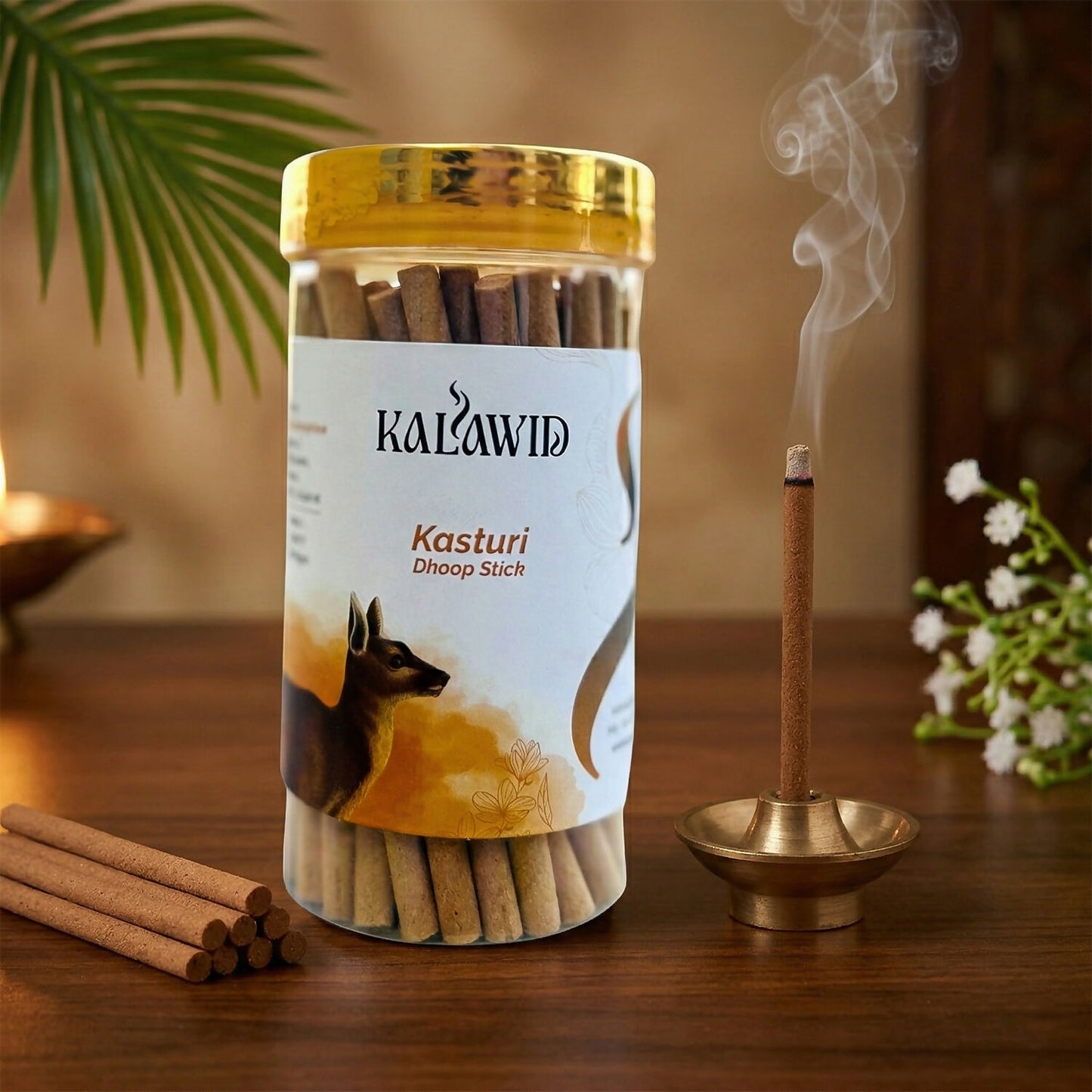 Kasturi Dhoop Sticks Jar for Rich Aroma & Relaxing Spiritual Experience (100 Gm)