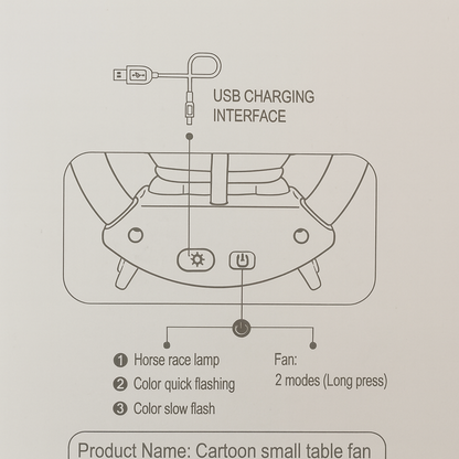 Lucky Doll Astronaut Desk Lamp with Fan, USB Rechargeable Kids Night Light