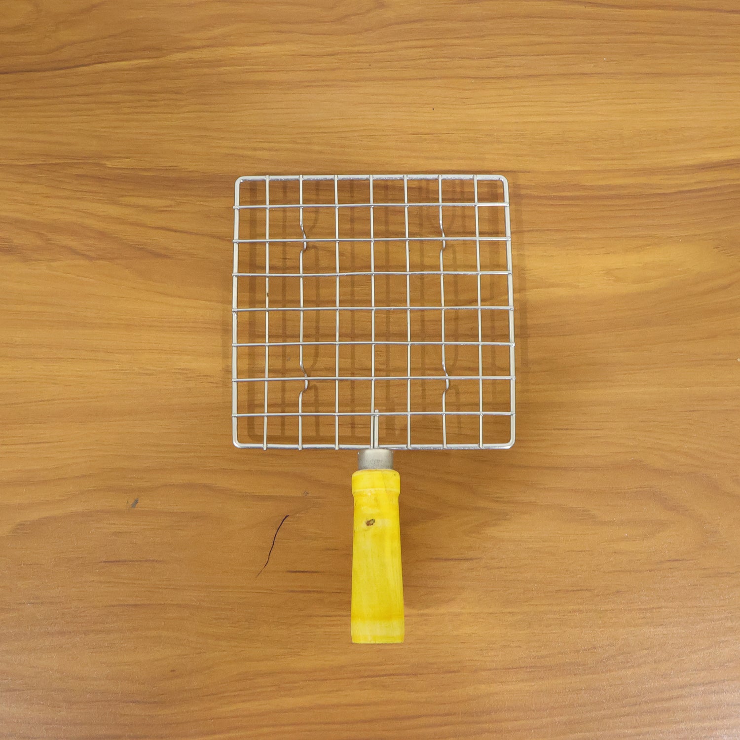 Stainless Steel Roaster Jali with Wooden Handle - Kitchen Square Grill