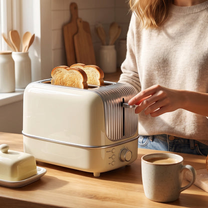 800W 2 Slice Pop Up Bread Toaster with Browning Control for Kitchen (1 Pc)