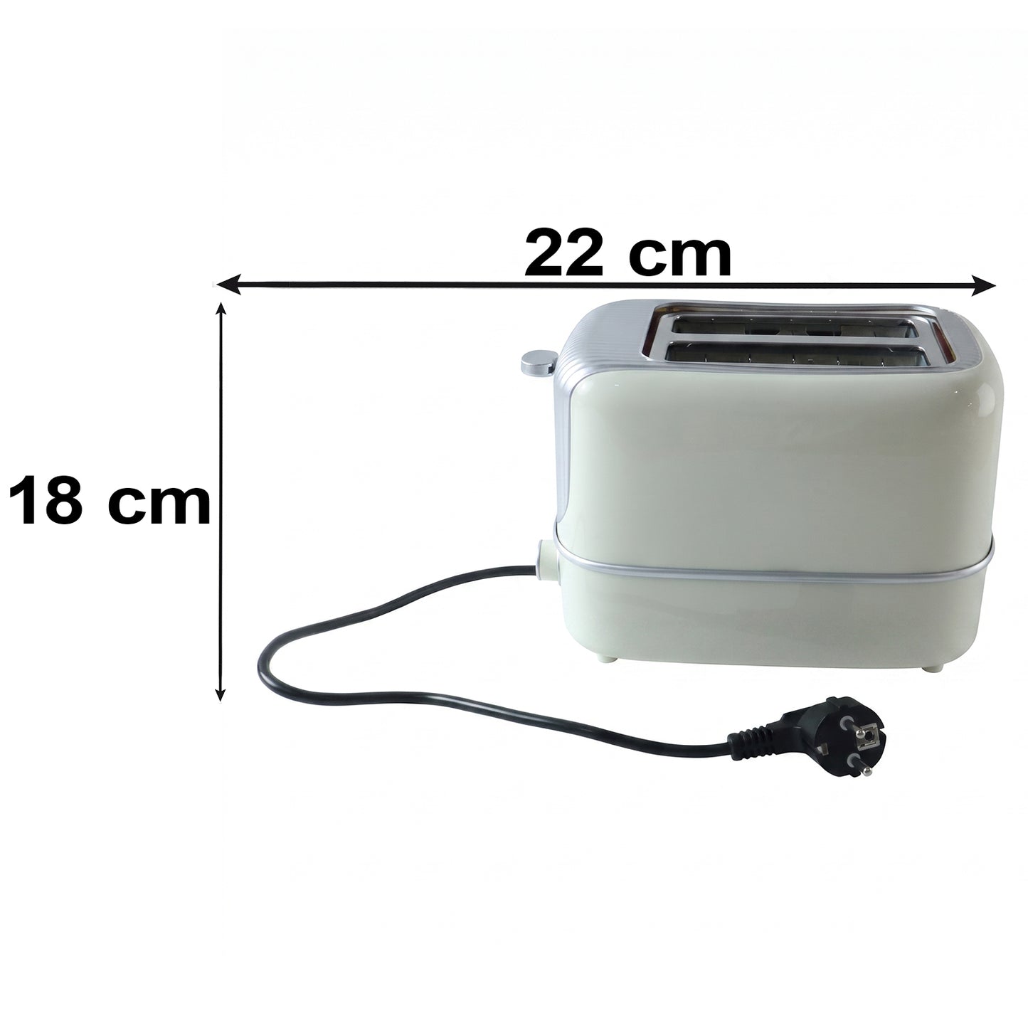 800W 2 Slice Pop Up Bread Toaster with Browning Control for Kitchen (1 Pc)