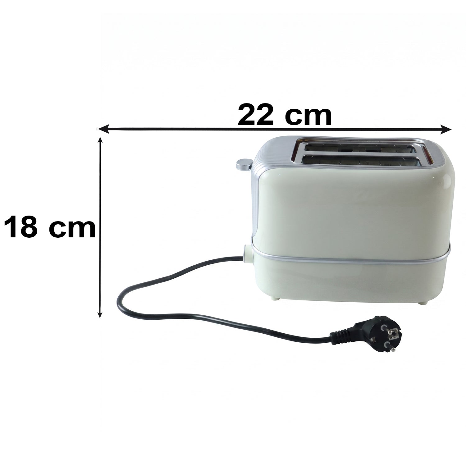 800W 2 Slice Pop Up Bread Toaster with Browning Control for Kitchen (1 Pc)