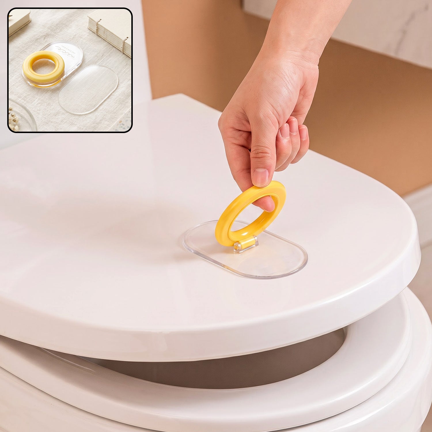 Plastic Toilet Seat Lifter Handle Hygienic Lid Cover Opener (1 Pc)