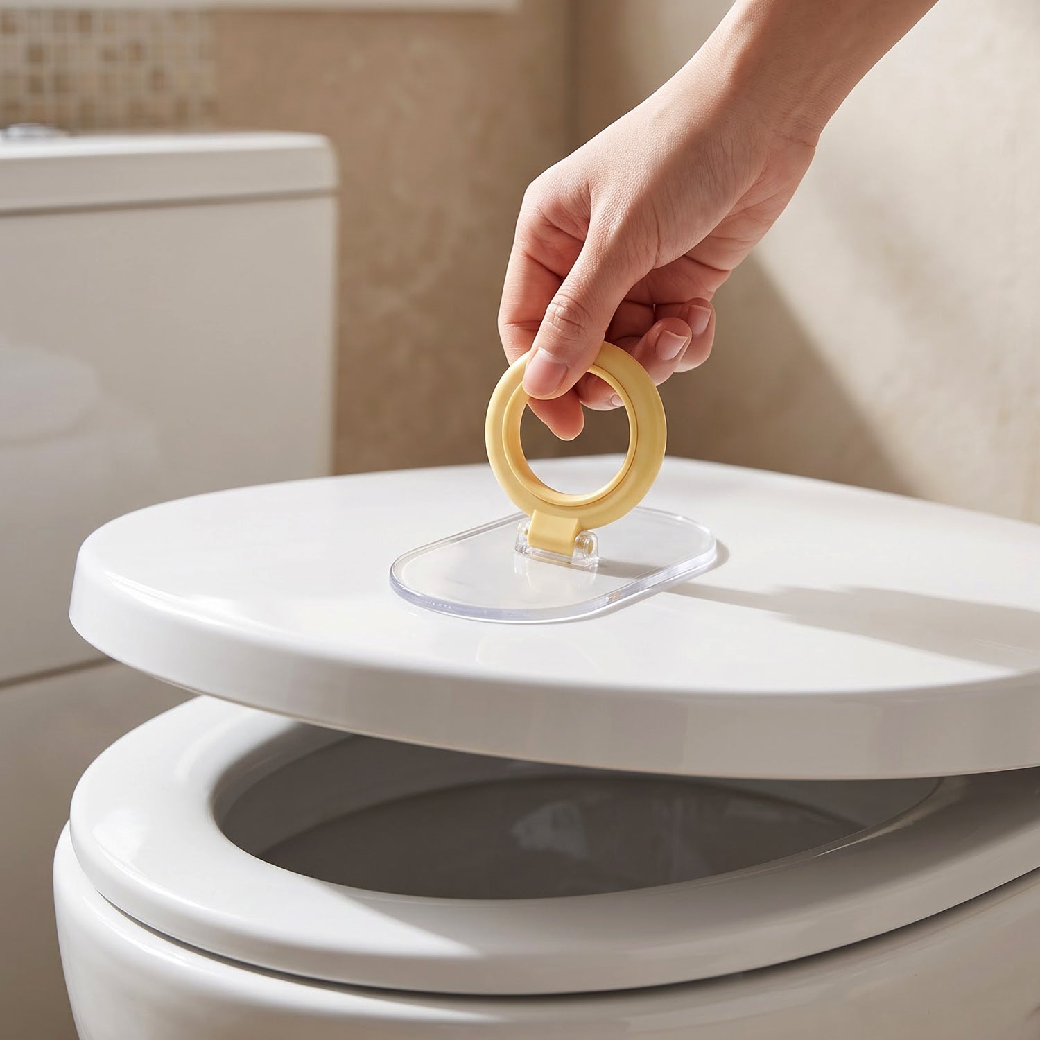 Plastic Toilet Seat Lifter Handle Hygienic Lid Cover Opener (1 Pc)