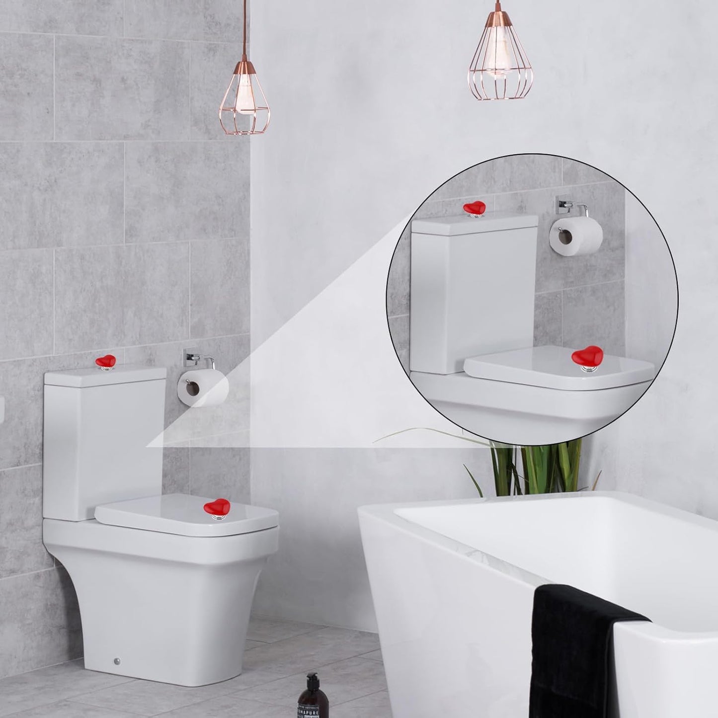 Multipurpose Cabinet Door Handle Drawer, Heart-shaped Knob Pulls Toilet Press Button (4 Pc)