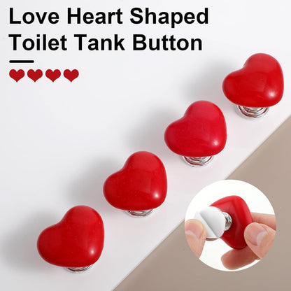 Multipurpose Cabinet Door Handle Drawer, Heart-shaped Knob Pulls Toilet Press Button (4 Pc)