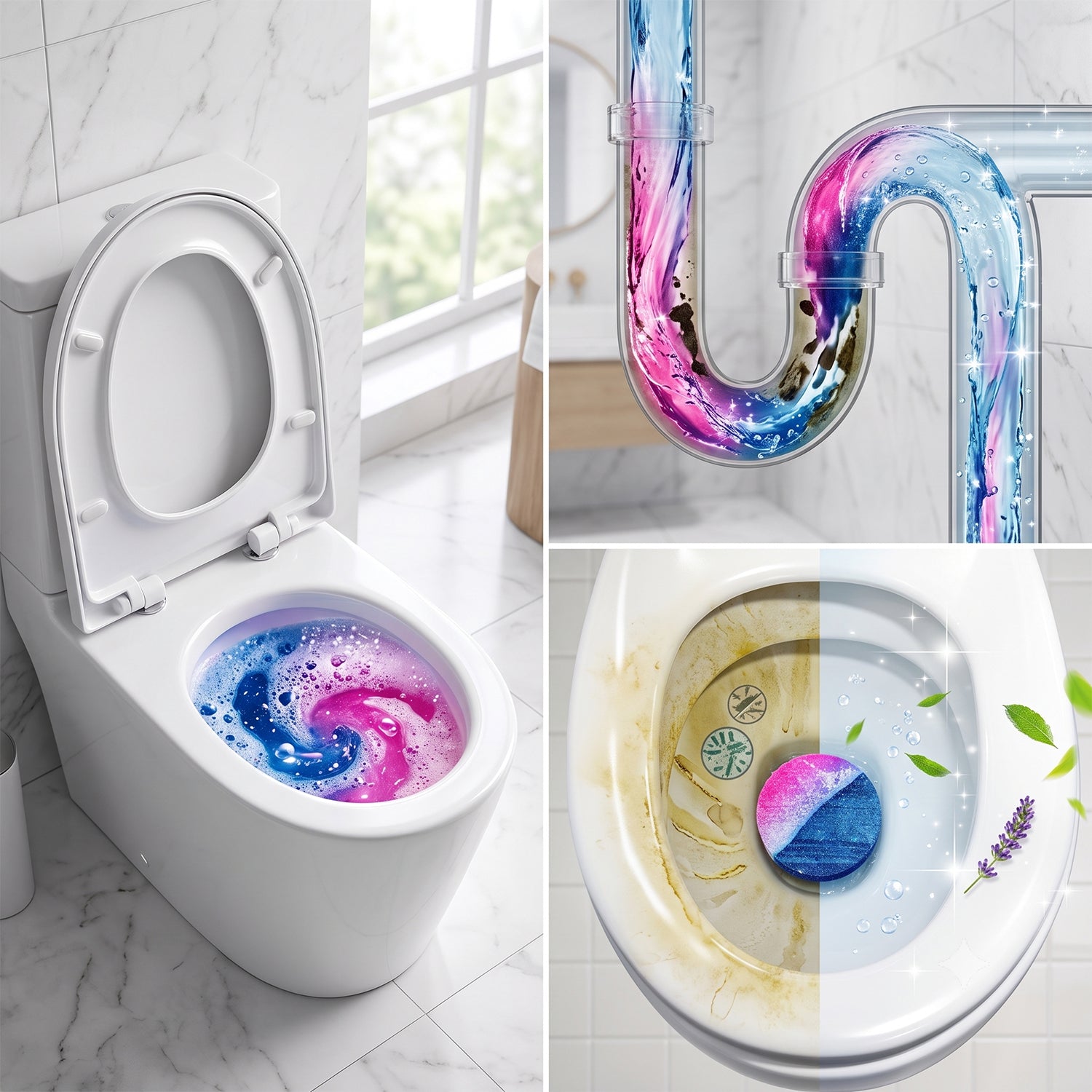 Toilet Bowl Cleaning Block, Tank Cleaner Tablet, White Peach Fragrance (1 Pc)