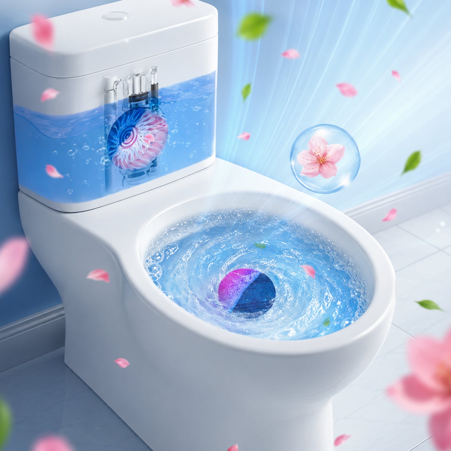 Toilet Bowl Cleaning Block, Tank Cleaner Tablet, White Peach Fragrance (1 Pc)