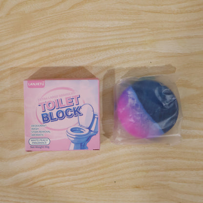 Toilet Bowl Cleaning Block, Tank Cleaner Tablet, White Peach Fragrance (1 Pc)