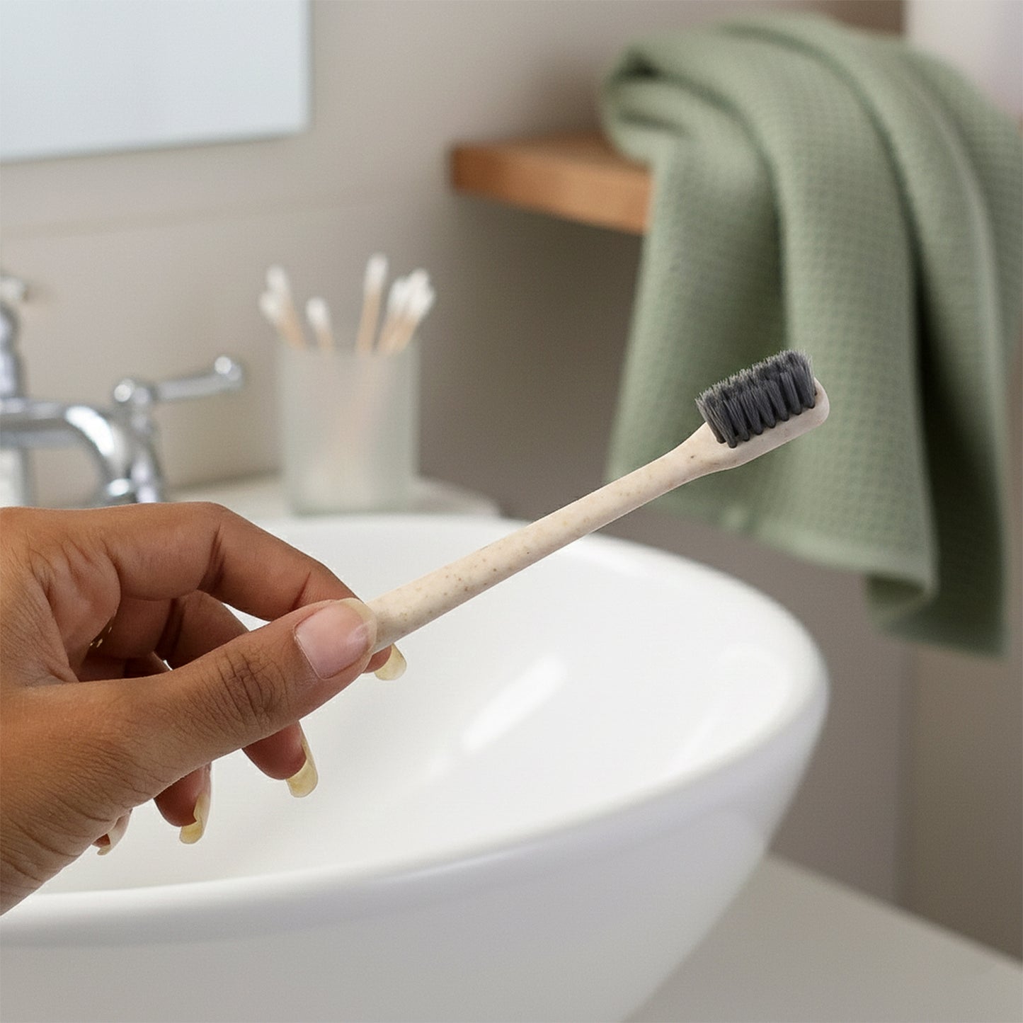 Wheat Straw Soft-Bristle Toothbrush for Deep Cleaning & Dental Care (1 Pc)