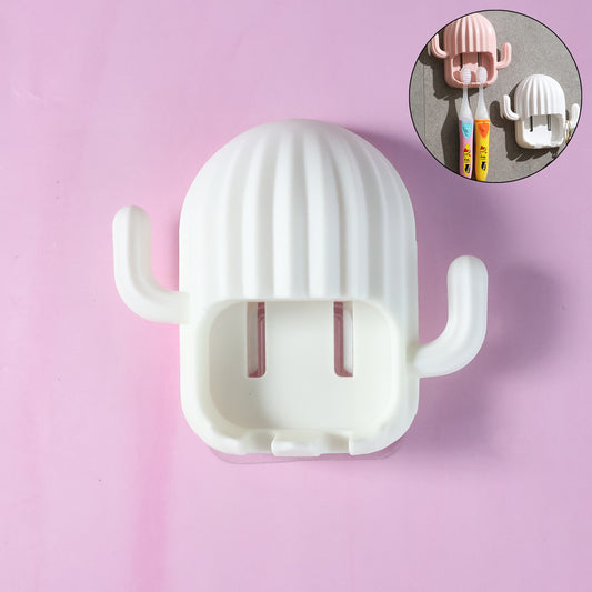 Wall Mounted Cactus-Shape Toothbrush Holder (1 Pc)