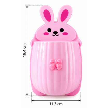 Pink rabbit organizer with dimensions of 19.4 cm height and 11.3 cm width indicated by measurement lines.