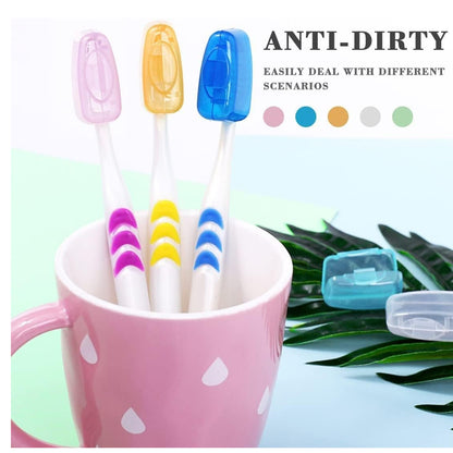 Toothbrush Head Cover Caps Set Travel Protective Hygiene Case (5 Pc Set)