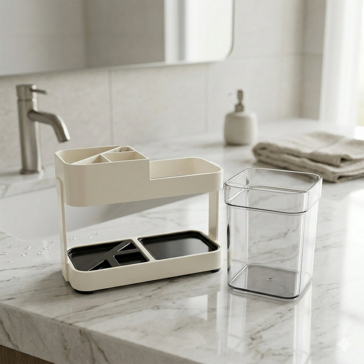 Multipurpose Toothbrush & Toothpaste Stand Holder (1 Set)