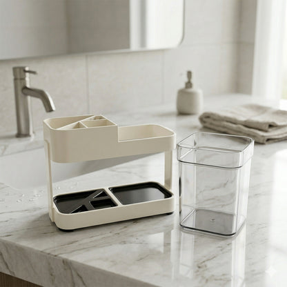 Multipurpose Toothbrush & Toothpaste Stand Holder (1 Set)