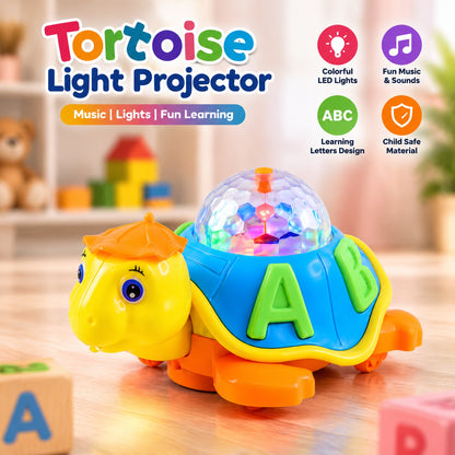 Musical Tortoise Toy with 3D LED Light Projector for Kids (1 Pc)