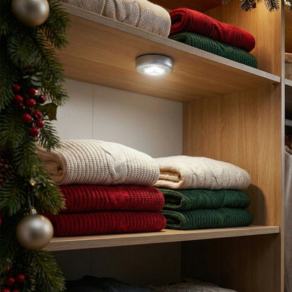 Christmas 3 Led Cordless Stick Tap Wardrobe Touch Light Lamp