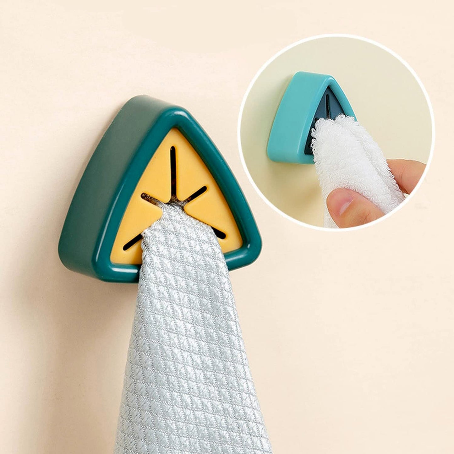 Push-grip self-adhesive towel holder set 3