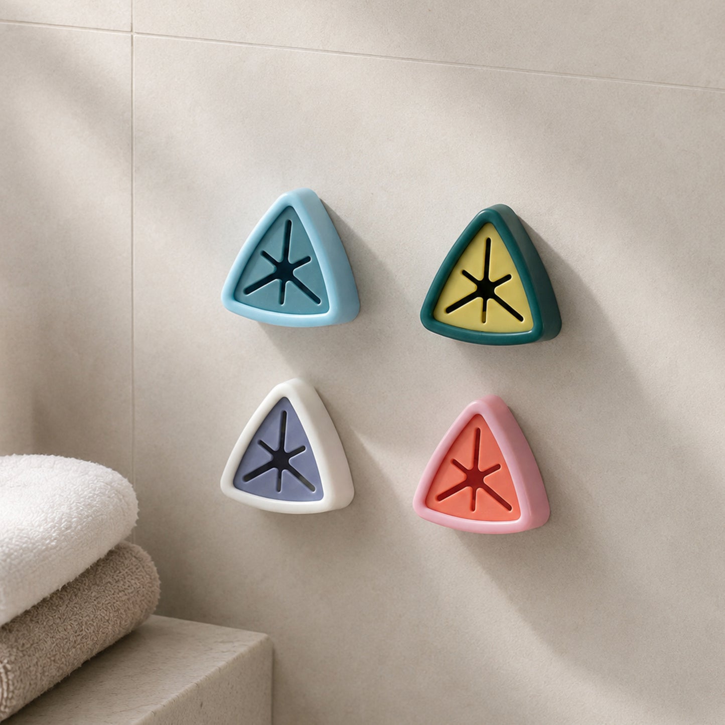 Push-grip self-adhesive towel holder set 5